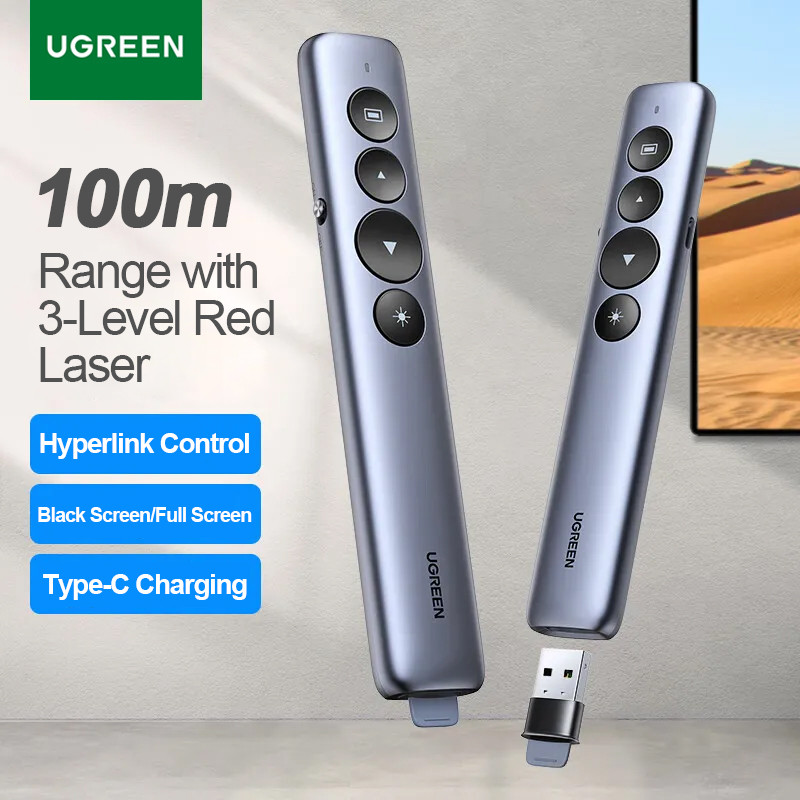 Ugreen Wireless Presenter Pen PPT Pointer Presentation Clicker Type-C ...