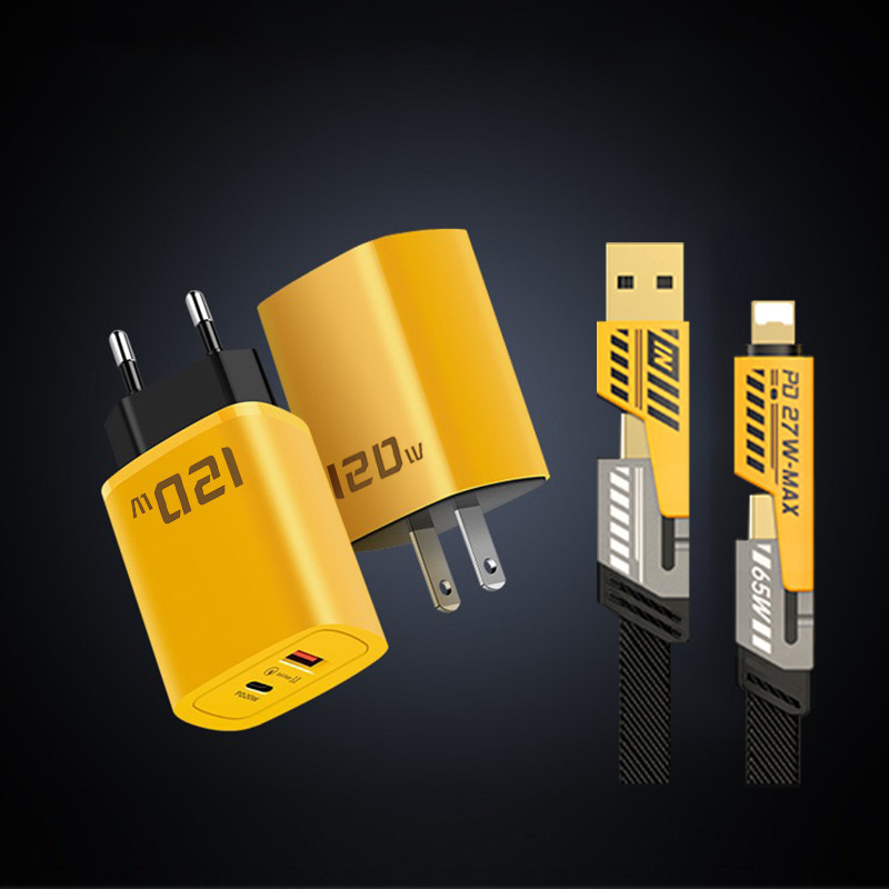 PD 120W Fast Charger Cable Set 120W Adapter+4 in 1 Cable Set Charger ...