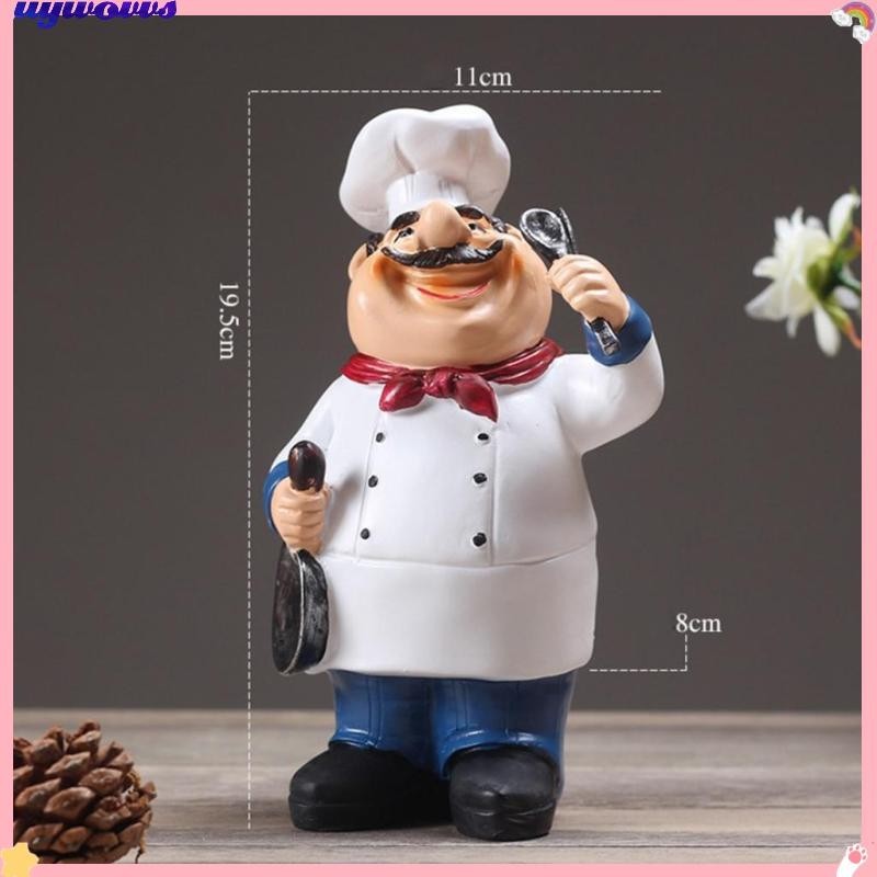 [uywovvs] 4Pcs Chef Figurines Kitchen Decor with Fruit Figurine Counter ...