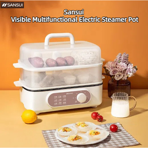 Sansui Double-Layer Visible Electric Steamer Multi-Function Cooking Pot ...
