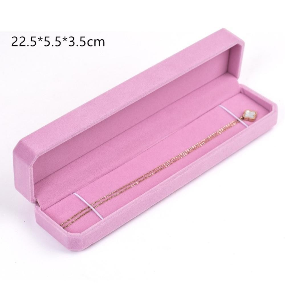 Cute Pink Velvet Ring Box Classical Earring Bracelet Jewelry Case Gift ...