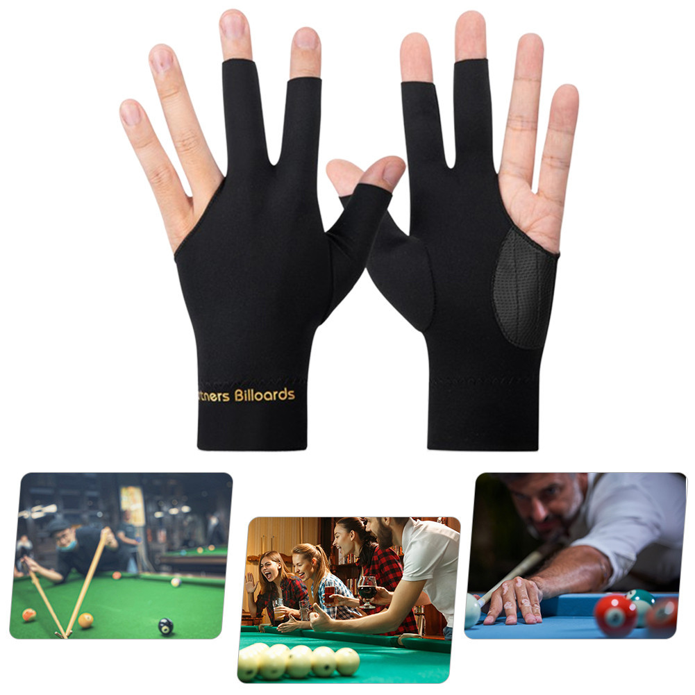 3-Finger Open Snooker Billiard Gloves Left/Right Hand Universal ...