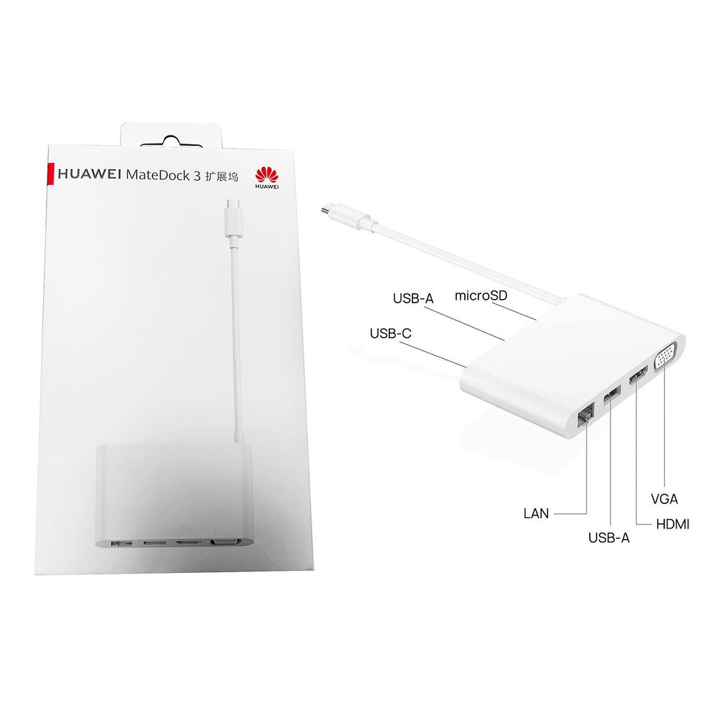 HUAWEI MateDock 3 USB-C 7-in-1 Docking Station (CD12) - HDMI, VGA ...