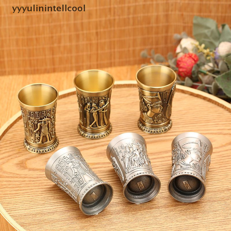 YTL Home Decor Vintage Egyptian Wine Glass Small Metal Cocktail Whiskey