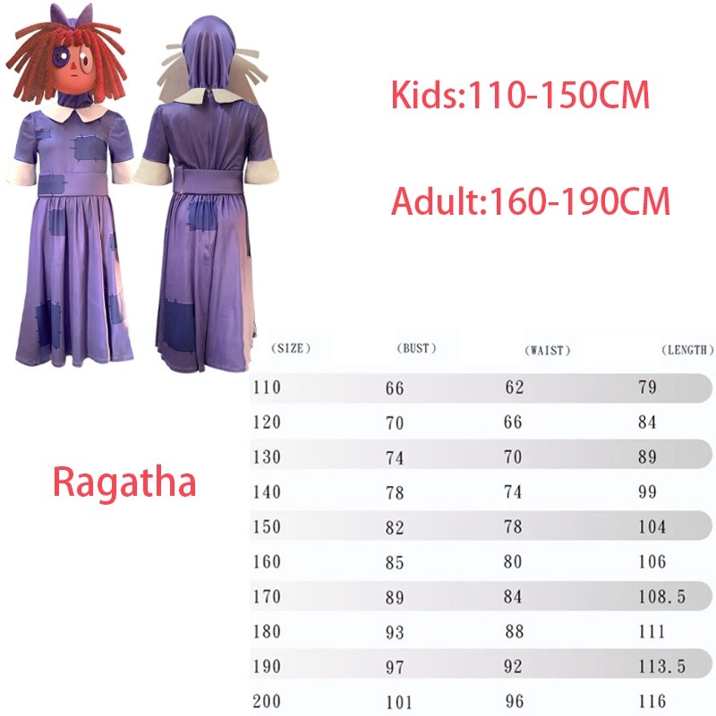 Anime Games The Amazing Digital Circus Cosplay Costume For Kids Girl ...