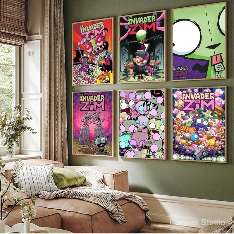 I-Invader Z-Zim Cartoon Poster Classic Vintage Posters HD Quality Wall ...
