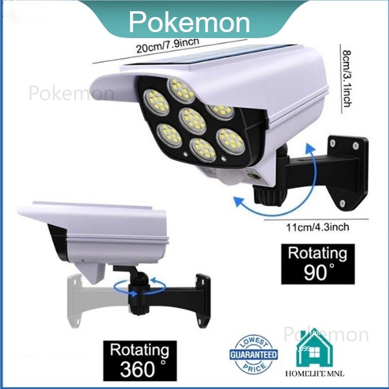 Solar Power Simulation Fake CCTV Solar Sensor Light Street Light With  Remote Control monitoring lamp