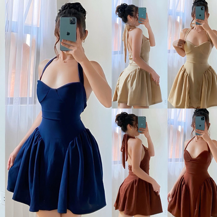 navy blue dress for baby girl SOMTHRON Women's Sexy Spaghetti Strap Backless Maxi Dress Slim Fit Lace Up  Bodycon Evening Club Dress AP-S Apricot at Amazon Women's Clothing store