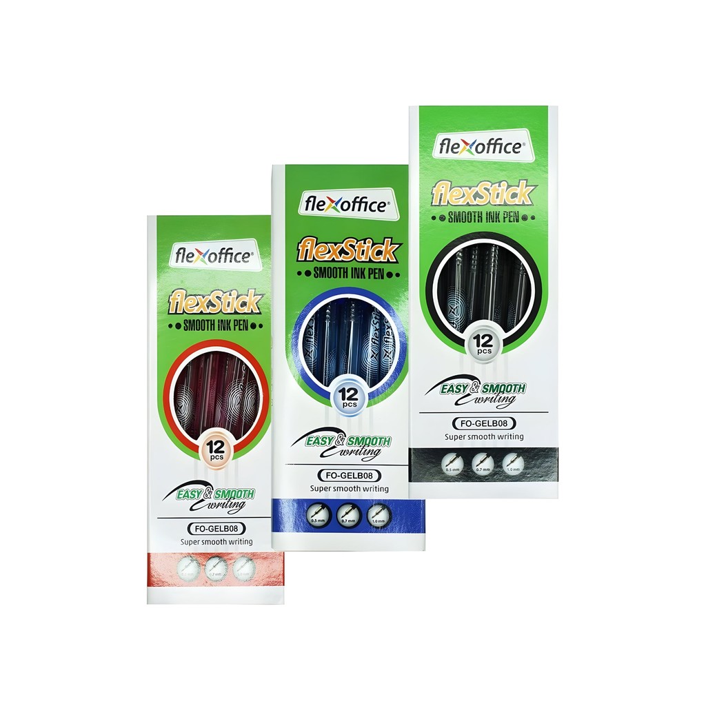 FlexOffice Flexstick Ballpen FO-GELB08 0.7mm | 12pcs | Shopee Philippines
