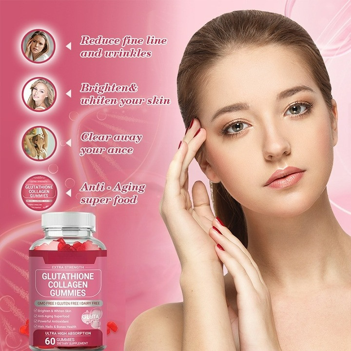 KIRKLAND Glutathione Collagen Gummies 500mg for Skin Brightness,  Anti-Aging, Hair & Nail Health Glow | Shopee Philippines