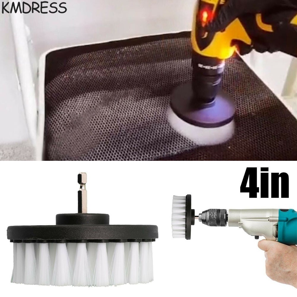 KMS 4 Inch Soft Drill Brush Attachment For Cleaning Carpet & Leather