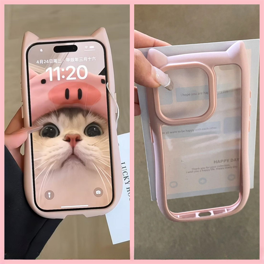Cute Cats Acrylic Phone Case For iPhone 15 Pro 11 13 12 14 Pro Max XR XS  Max Hard Back Cover Casing