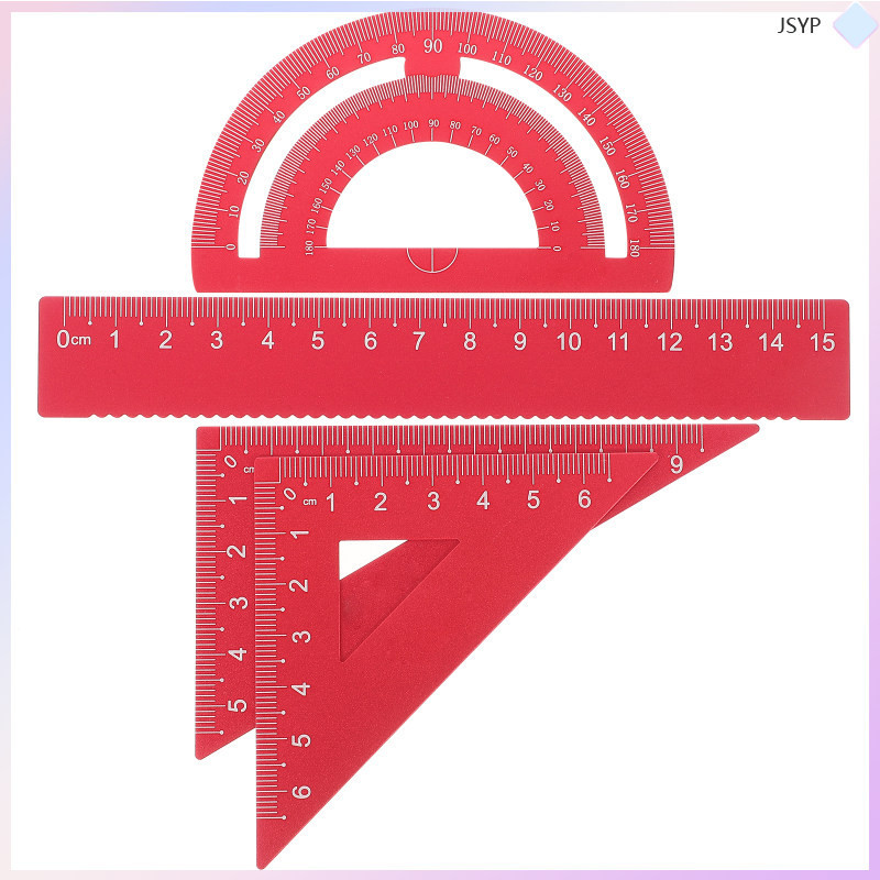 Ruler Protractor Triangle Plate Red Aluminum Architect Student Use ...