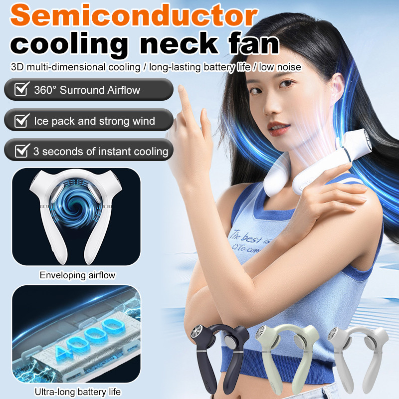 Portable Neck Fan Small Bladeless Semiconductor Fan High Wind Cooling ...