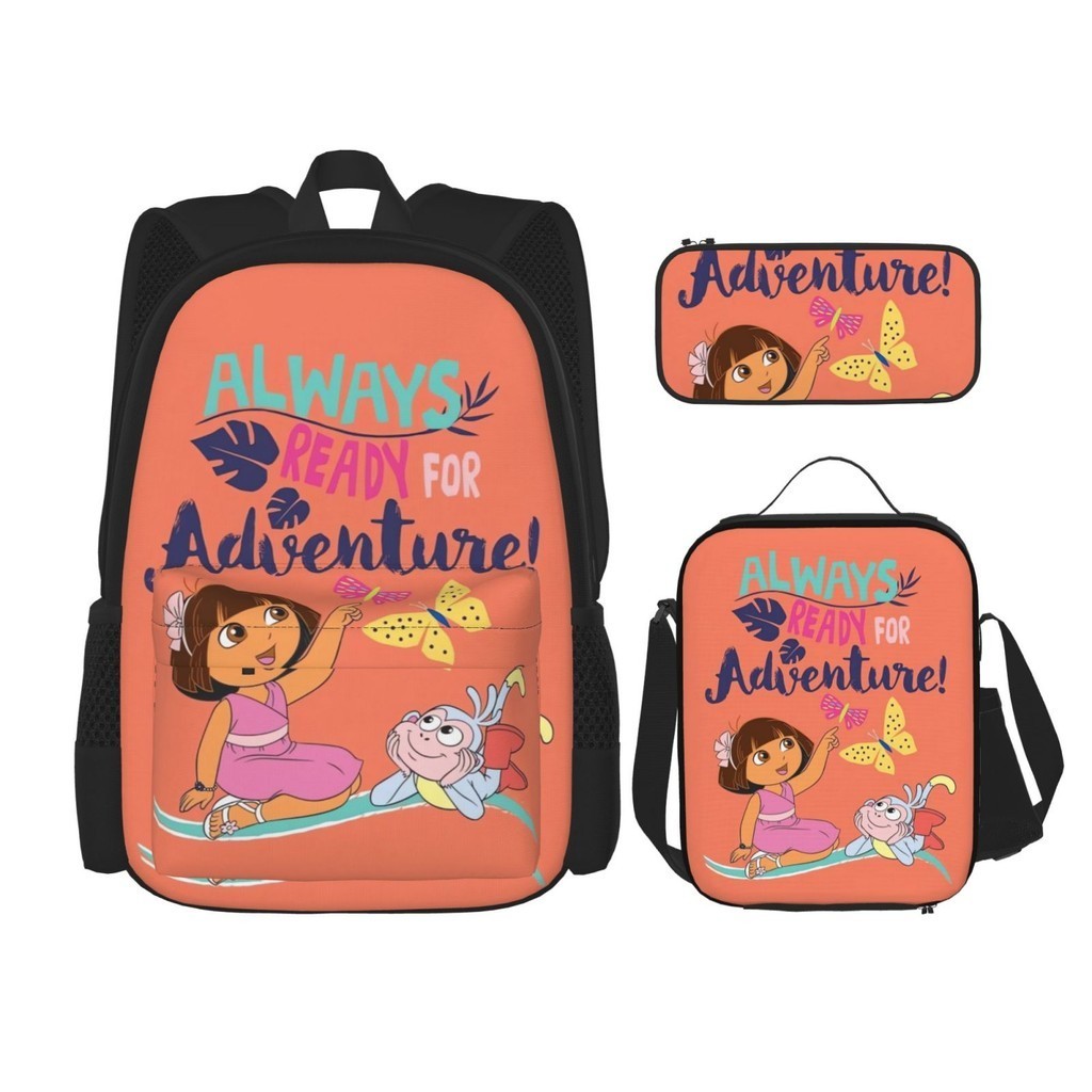 Dora The Explorer 3 Pcs Set Primary School Backpack School Bag Set with Lunch Box Pencil case Backpack Shopee Philippines