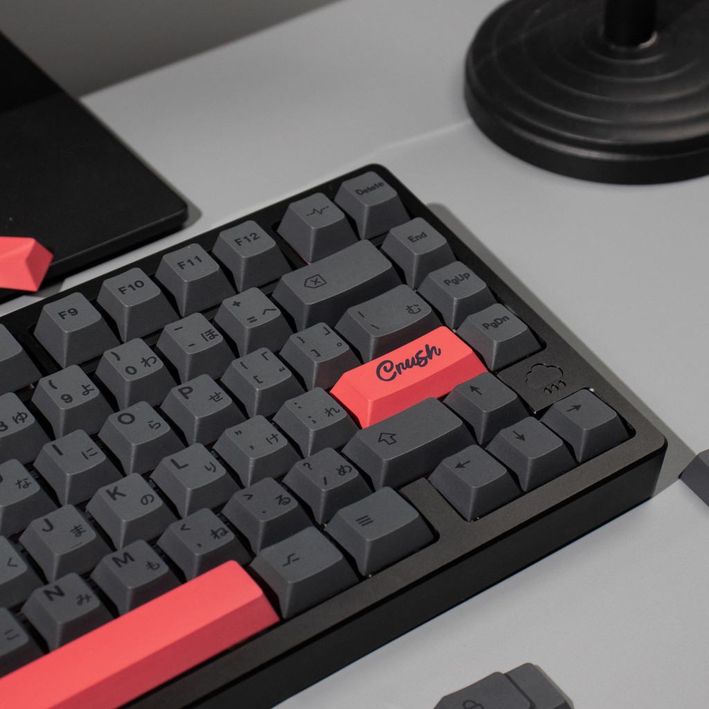 143Keys Icon Keycaps Dark Gray Red PBT Cherry Profile Japanese Keycap 1 ...
