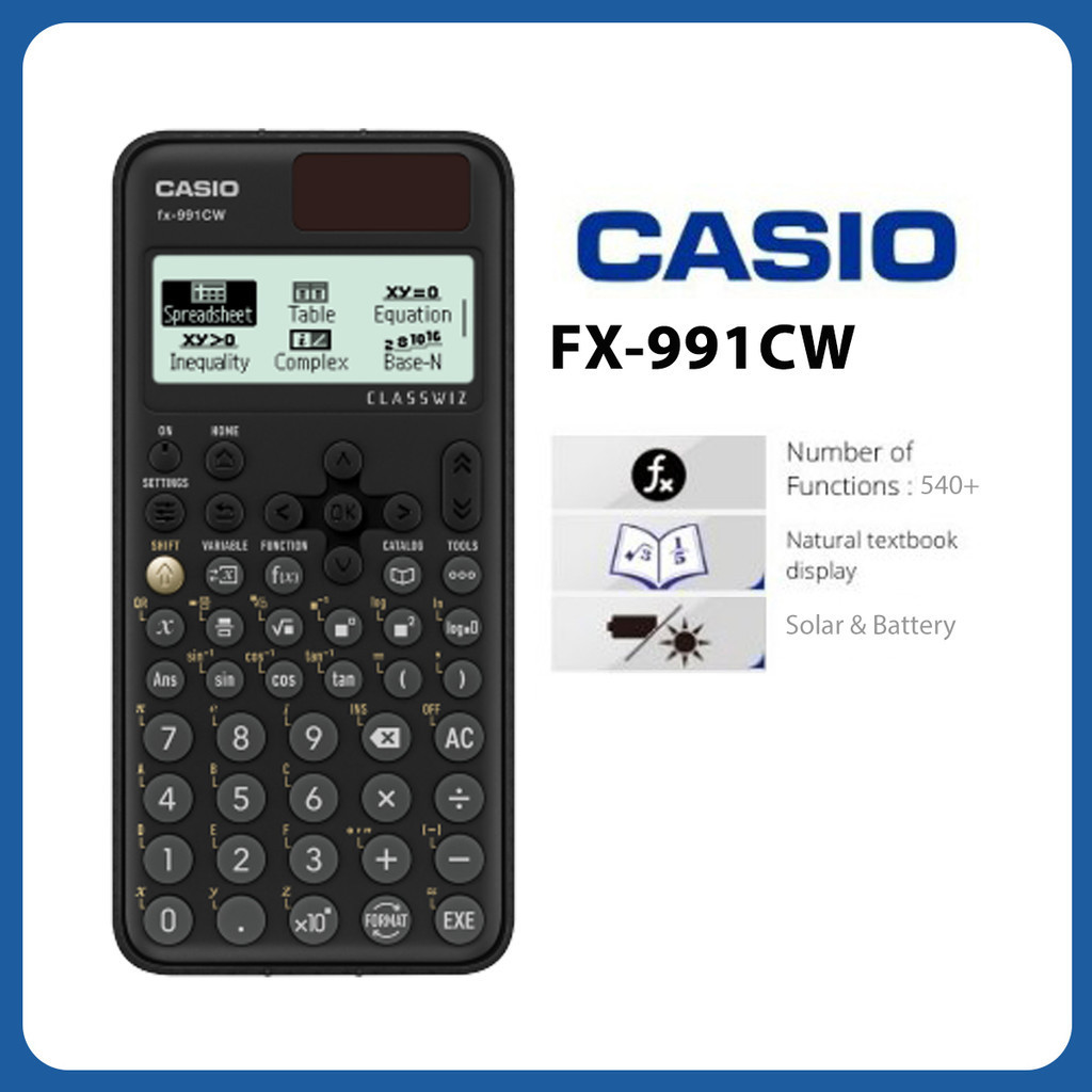 Casio FX 991CW Advanced Scientific Calculator CLASSWIZ Complex 