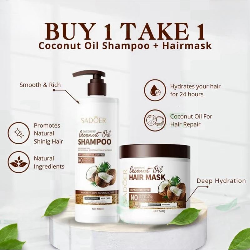 『BUY 1 TAKE 1』Coconut Oil Shampoo Moisturizing Hair Care Dandruff