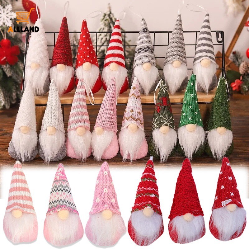 3Pcs Christmas Mini Knitted Doll Gnome Trees Ornaments - Handmade Plush ...
