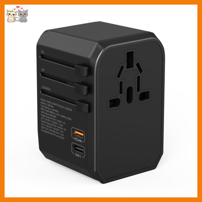 SA Universal PD45W Fast Charging Power Plug Travel Adapter 2 USB-C+2 ...