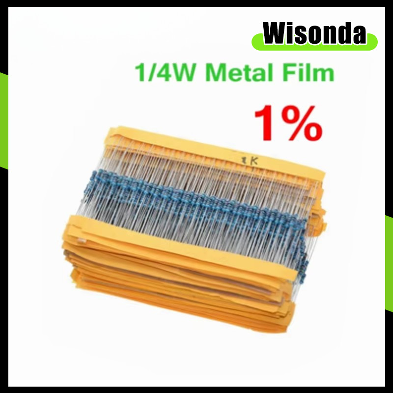 100pcs 1/4W Metal film resistor 0R~16R 0R 0.1R 0.56R 0.62R 1R 4.7R 10R ...