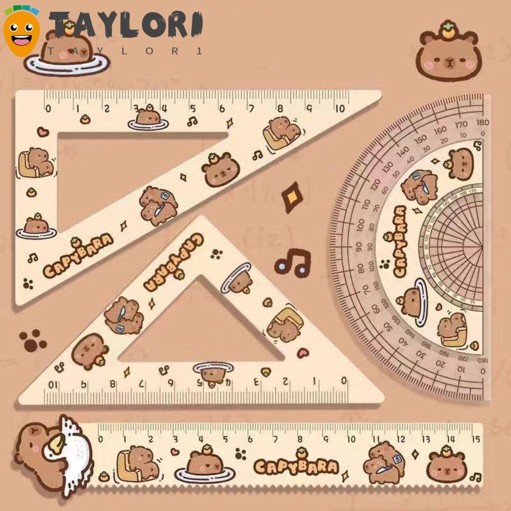TAYLOR1 Ruler Four-piece Set, Creative Cute Triangle Protractor Set ...
