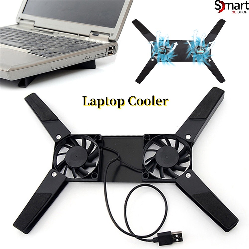 Small Portable Foldable Laptop Cooler USB Fan Cooling Pad 2 Fans Cooler ...