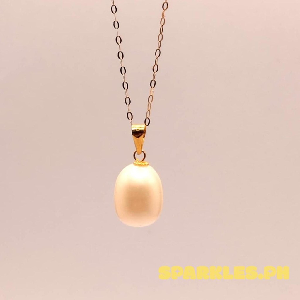 18k Saudi Gold Set Freshwater Pearl + Tauco chain LV1 | Shopee Philippines