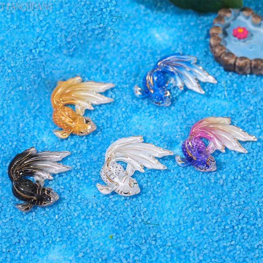 TIANCHUANG 8Pcs/set Goldfish Miniatures, DIY Handmade Goldfish Micro ...