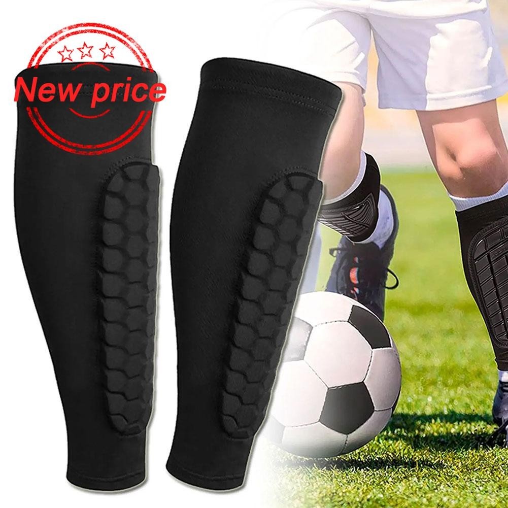 Soccer Shin Guards Pads Women Men Calf Compression Sleeve Honeycomb ...