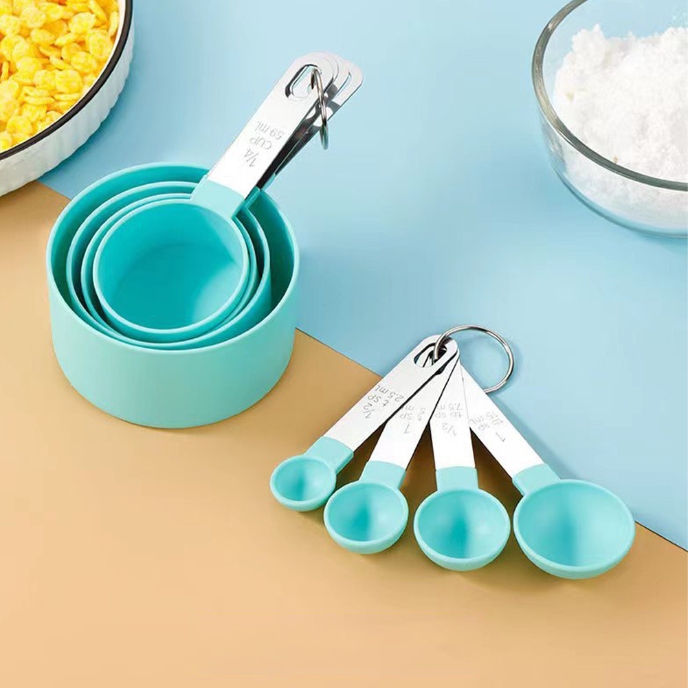 8pcs Measuring Cups and Measuring Spoons Stainless Steel for Baking ...