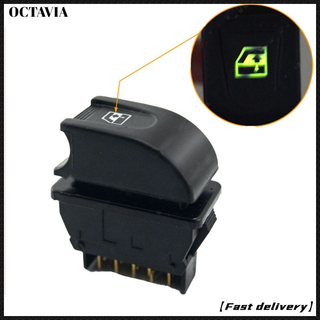 AT Car Window Regulator Switch Built-in Green/Red Lighting Indicator 5 ...
