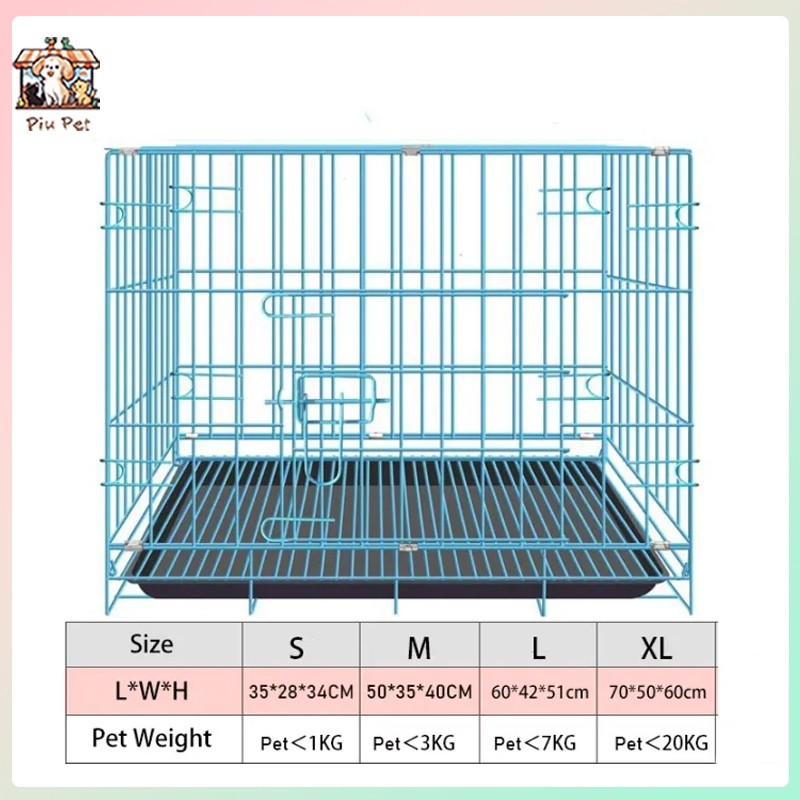 Pet Cage Collapsible with Poop Tray for Dog cage Cat Rabbit Puppy ...