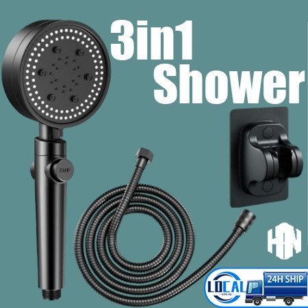 3 In 1 Shower Head Set Shower with Faucet 5-speed Pressurized Bathroom ...