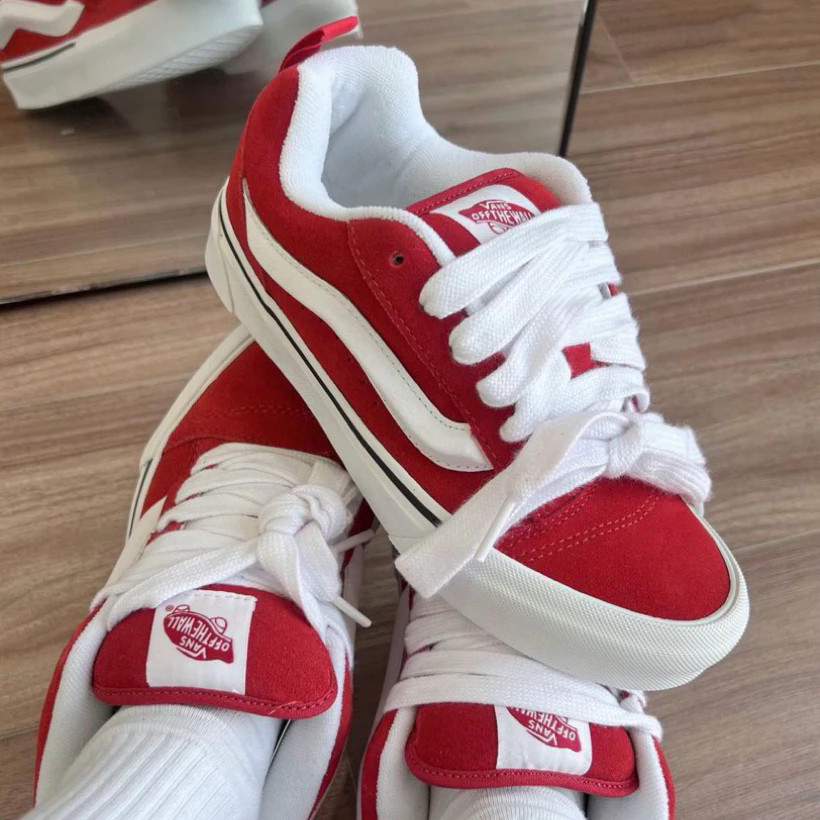 MELO Red Vans Knu Skool Bread Shoes Casual Sport Canvas Sneakers for Men and Women Unisex Shopee Philippines