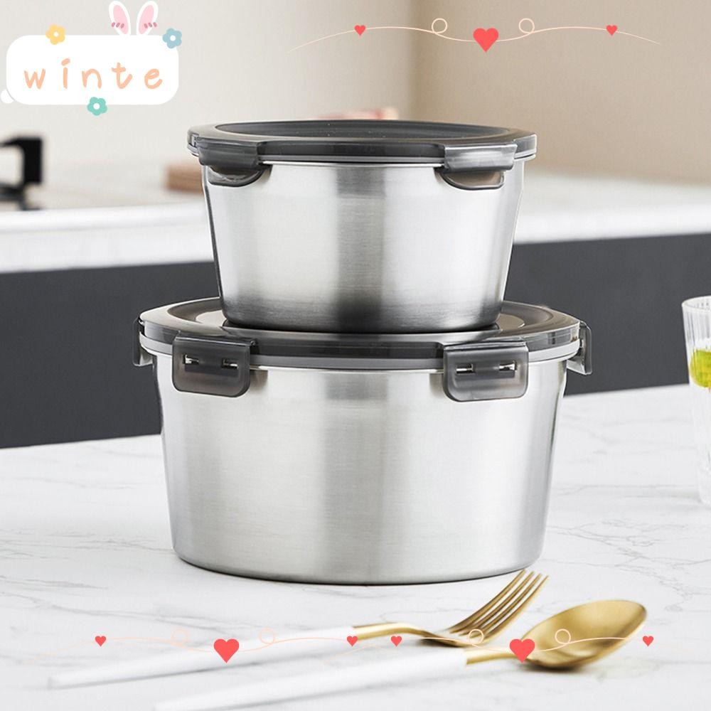 WINTE 1Pcs Sealed Fresh Box, with Lid 304 Stainless Steel Food Storage