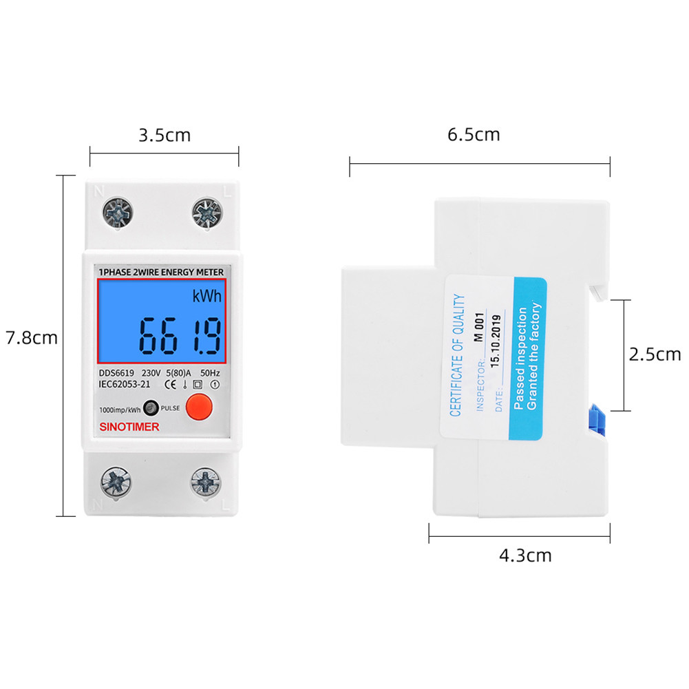 Single Phase Digital LCD Electricity Kwh Wattmeter Power Consumption