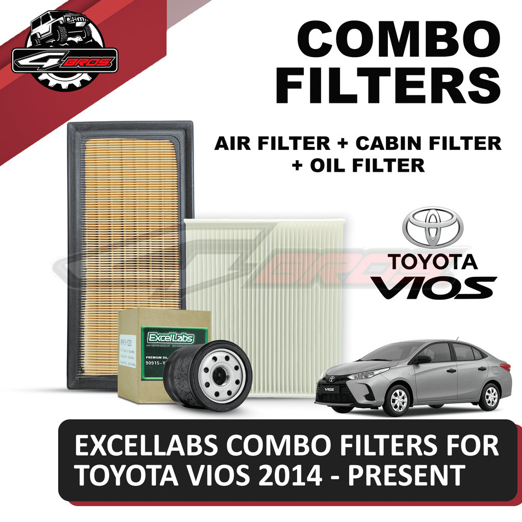 COMBO FILTERS for Toyota Vios 2014 to Present - ( Air Filter + Cabin ...