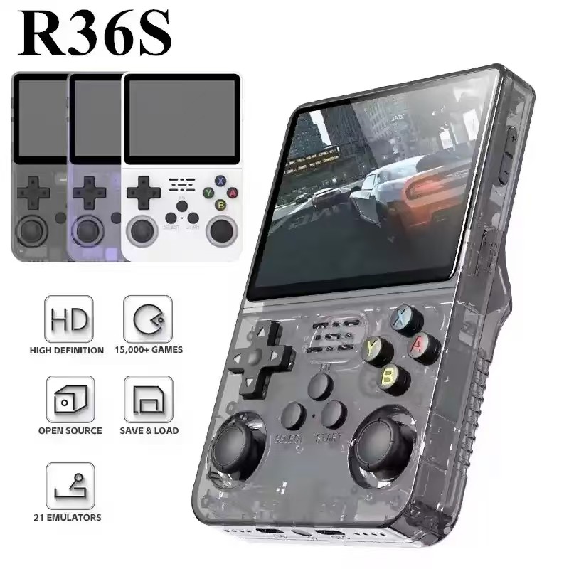 Retro R36S Handheld Video Game Console 3.5 Inch IPS Screen 64GB ...