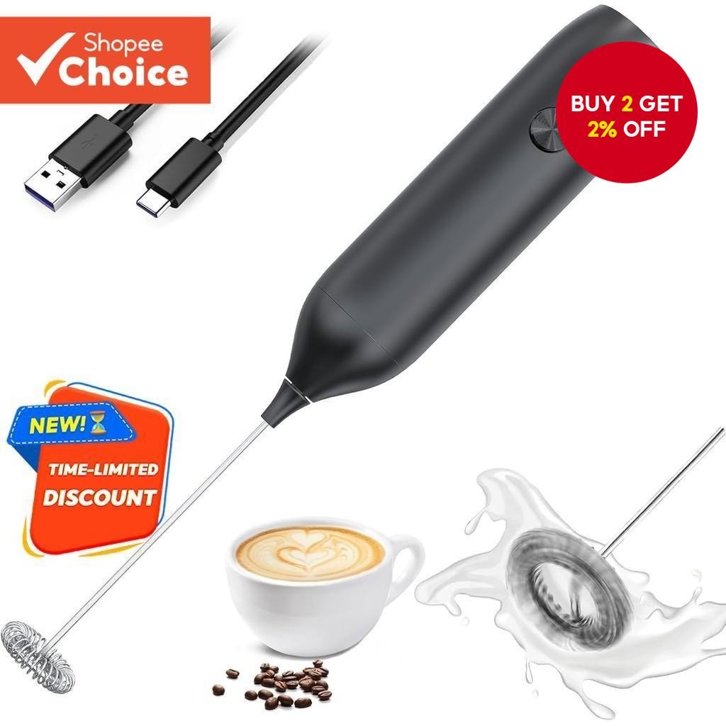 Handheld Coffee Bubbler USB Hand Mixer Electric Adjustable Milk Frother ...