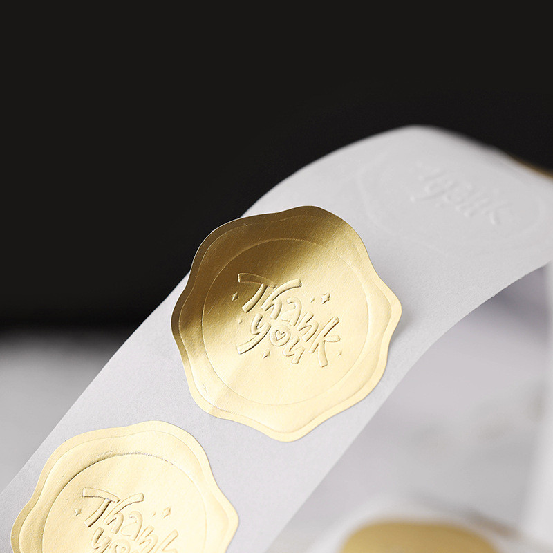 Gold Foil Fire Lacquer Seal Bump Embossed Sticker Special-Shaped ...