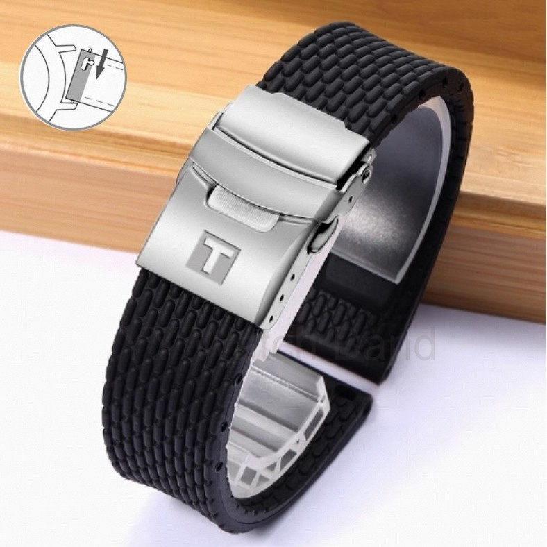 Quality Elegance Rubber 24 mm Watch Strap T618N-NR-G9610_K0035455