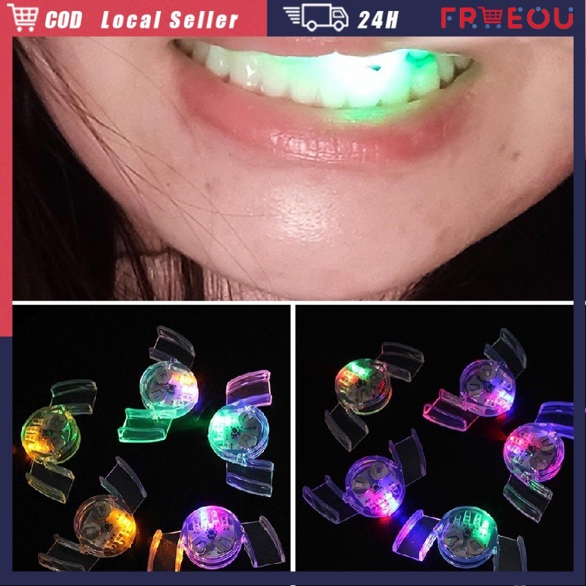 Colorful Flash LED Teeth Brace, Clear Halloween Party Props, Trick Toys ...