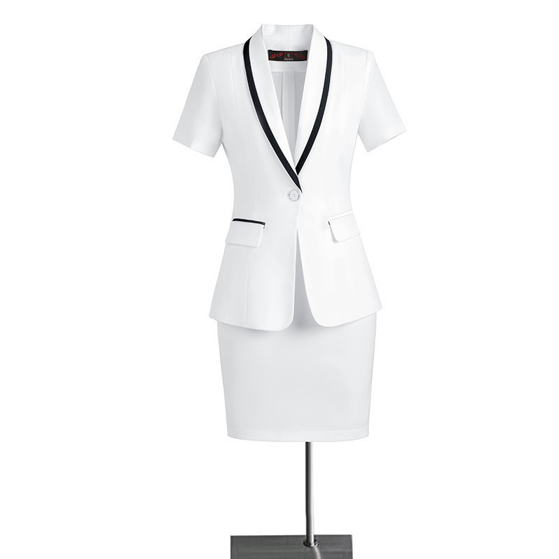 Short Sleeve Professional Suit Women Summer Front Desk Reception ...