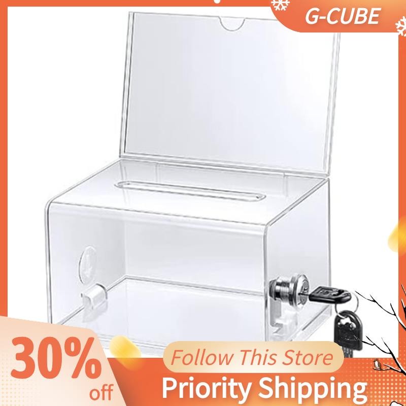 1 Pack Acrylic Donation Box Donation Box with Lock Clear Ballot Box ...