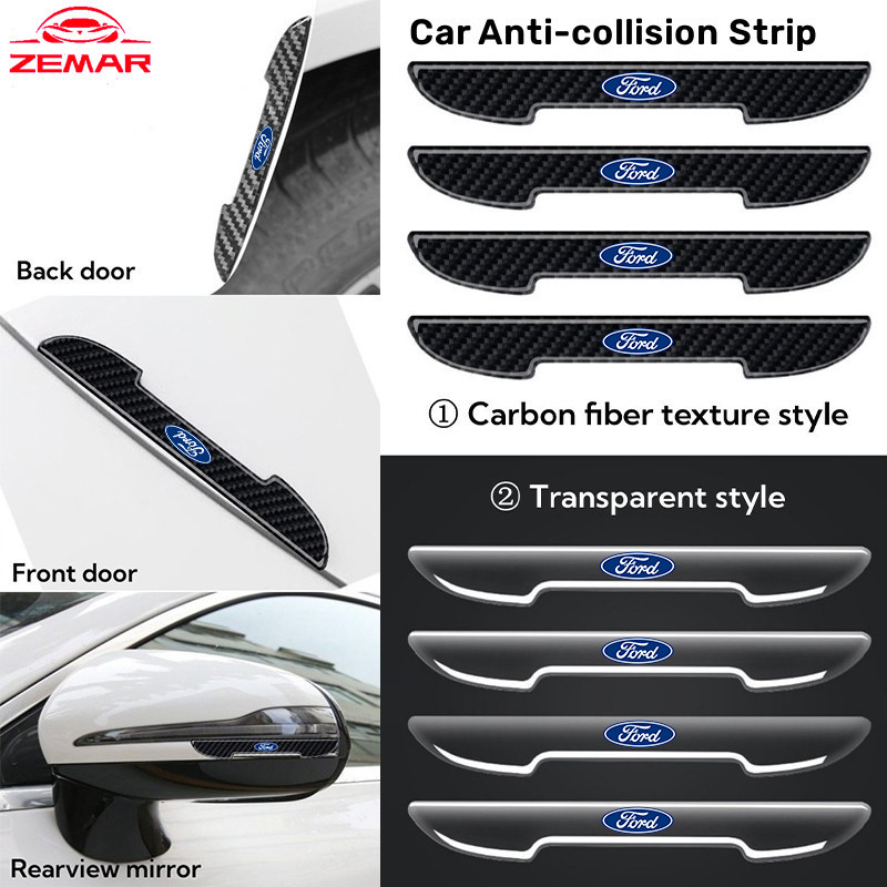 4Pcs Ford Car Door Anti-Collision Strip Auto Handle Rear View Mirror ...