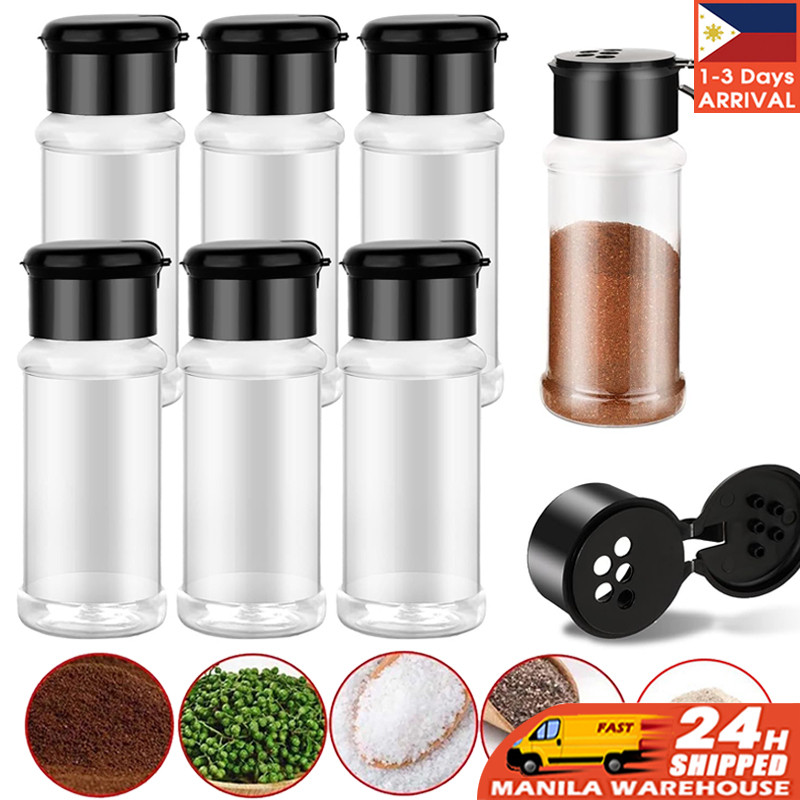 Colorful Lid Kitchen Condiment Storage Container Transparent Spice Jar ...