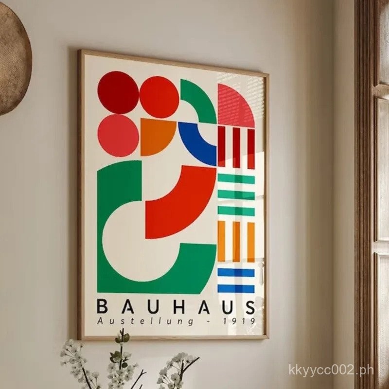 Modern Abstract Retro Mid Century Poster Geometric Prints Bauhaus Wall ...