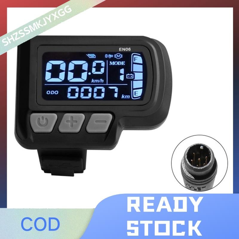 EN06 LCD Bike Display Meter Speedmeter with Light Connector 6pin