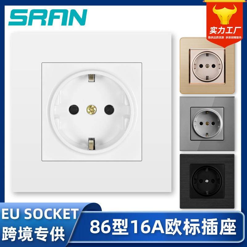 Type 86 European Standard pc Stainless Steel Wall Power Socket Panel ...